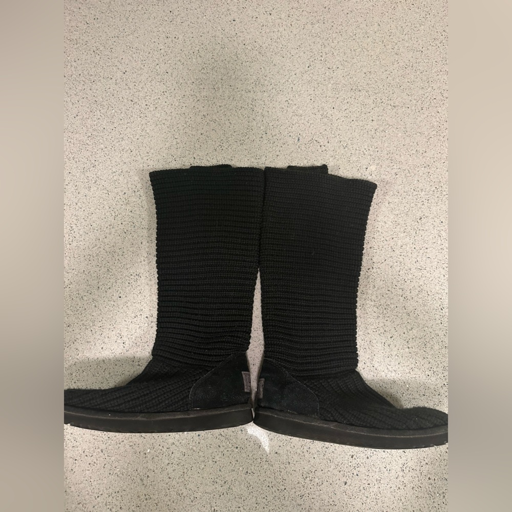UGG Classic Cardy Black Knit Boots with Button Accents 8 - Picture 5 of 13
